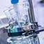Close up of of top lock of a glass reactor